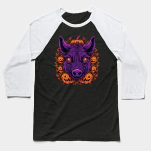 Wild Boar Halloween Baseball T-Shirt